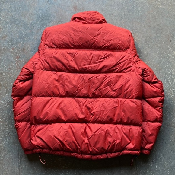 LL Bean Mens Red Orange Insulated Puffer Jacket Goose Down Winter Outdoor Size M - Picture 3 of 6